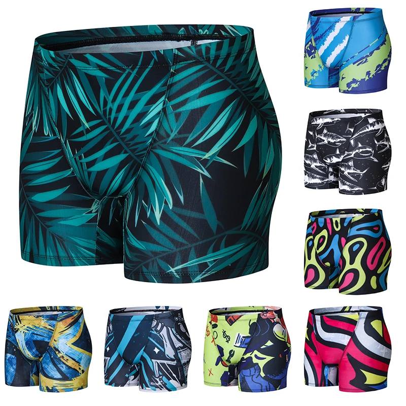 Мужские купальники модные мужские высокоэластичные плавки с 3D принтом со