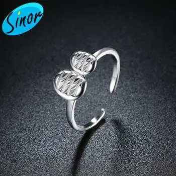 925 пробы с серебряным листом Открытое кольцо оптовая продажа напрямую фабрики