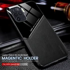 Кожаный магнитный автомобильный чехол для oppo reno5 lite reno 5 lite светильник кий силиконовый бампер, противоударный чехол