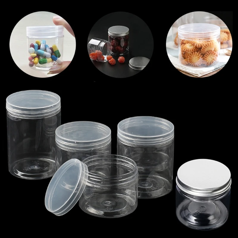 Пустые пластиковые банки для хранения с крышкой прозрачные косметические