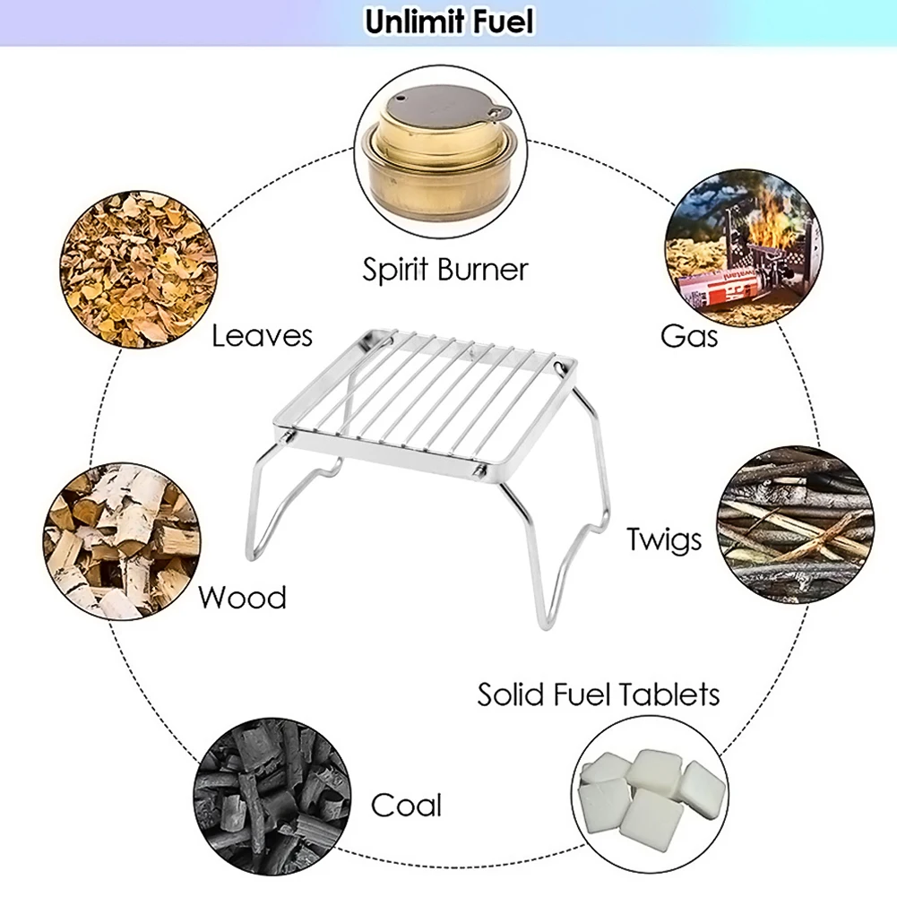 Уличный портативный мини-гриль для барбекю из нержавеющей стали с сумочкой