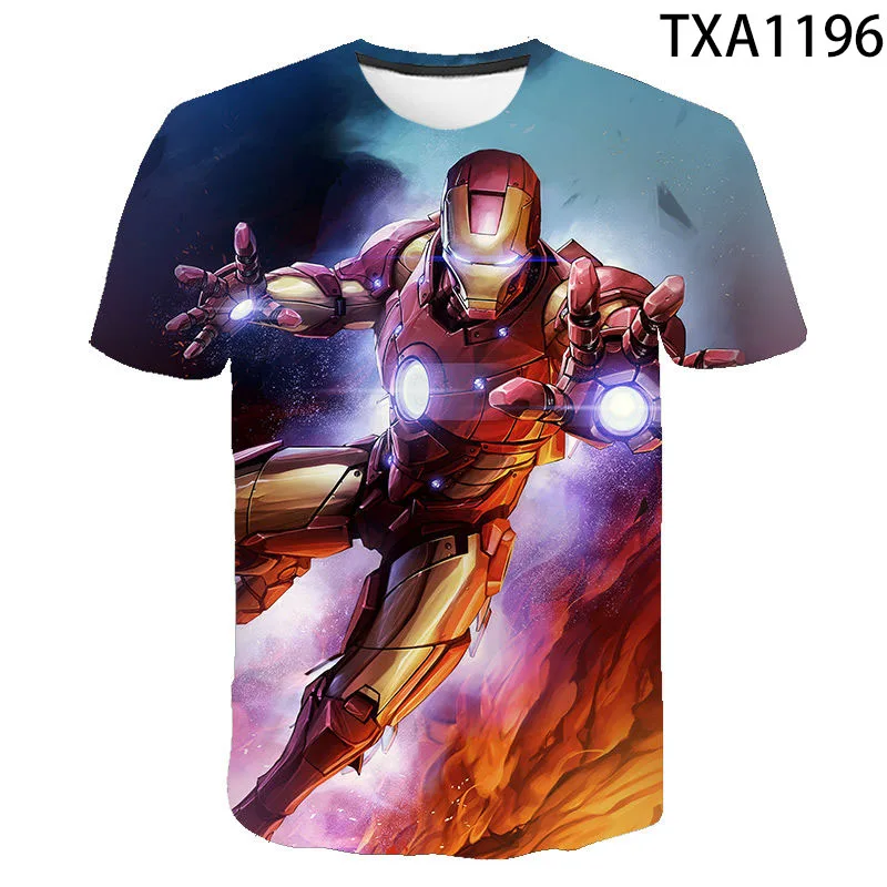 

Футболка с 3D-принтом железного фильма для мужчин и женщин, крутая Повседневная модная уличная одежда для мальчиков и девочек, топы, футболки...