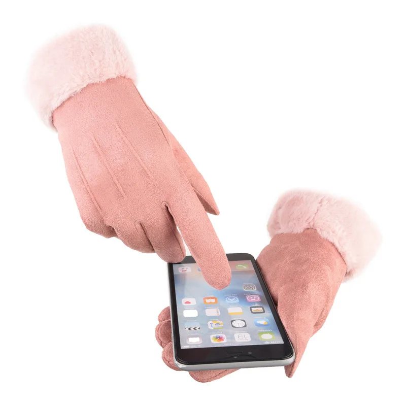 

New Winter Gloves Furry Triple-tendon Warm Gloves Outdoor Riding Touch Screen Plushing and Thickening Touch Screen Warm Gloves