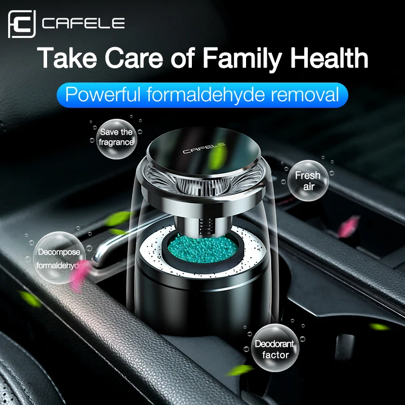 Cafele Car Air Freshener Aromatherapy Purifier Diffuser Essential Wireless Perfume Metal Auto Fragrance |