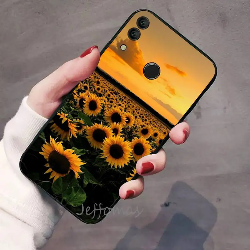 

Beautiful yellow sunflower Phone Case For Huawei honor Mate P 9 10 20 30 40 Pro 10i 7 8 a x Lite nova 5t