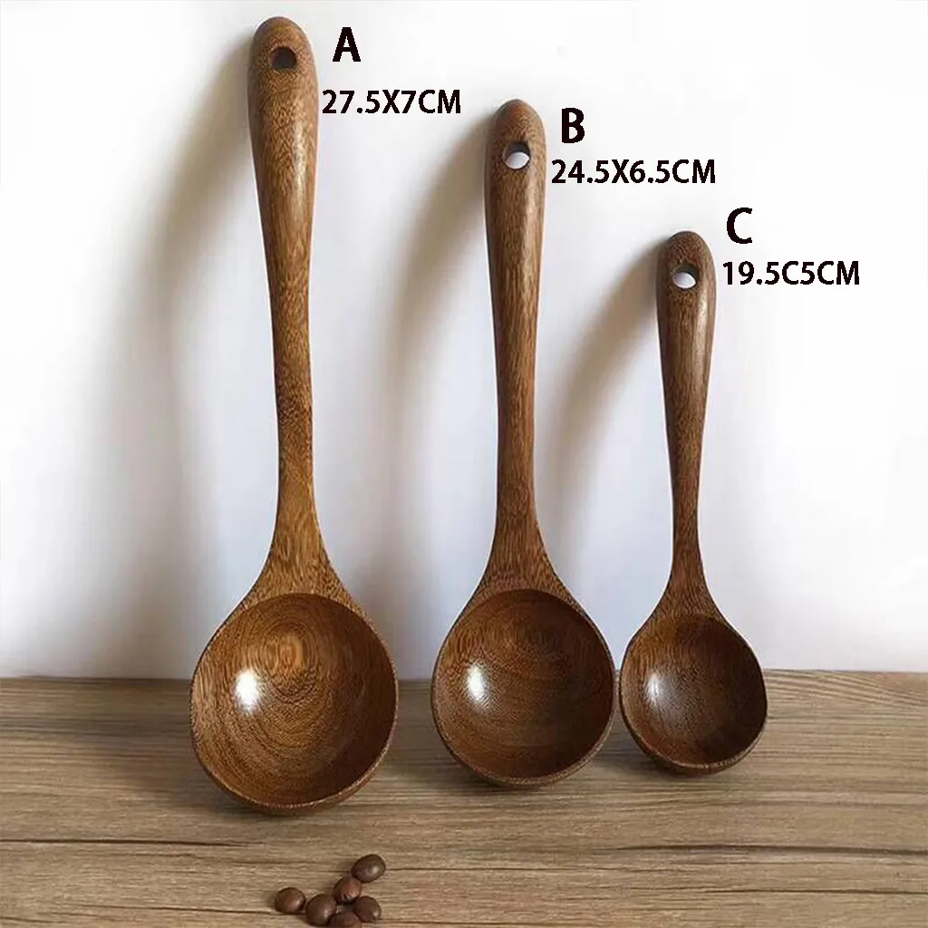 2019 новая кухонная мебель ручка большая круглая ложка бамбуковая кухня утварь