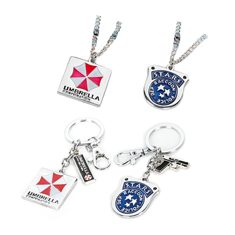 

Residents Evils Key Chain Umbrella Corporation Symbol брелок Key Ring Wholesale Trendy Keyring llavero Car Keychain Accessories