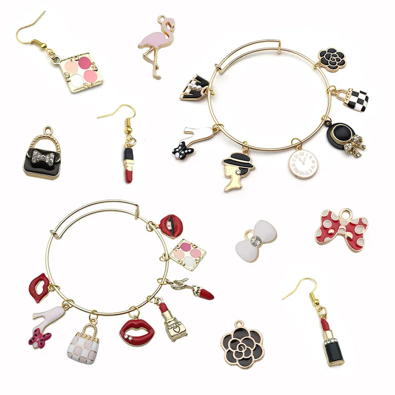 

10/60pcs Enamel Cute Charms Pendant for Jewelry Making Supplies Butterfly Alloy Metal Drop Oil Findings for Necklace Bracelet