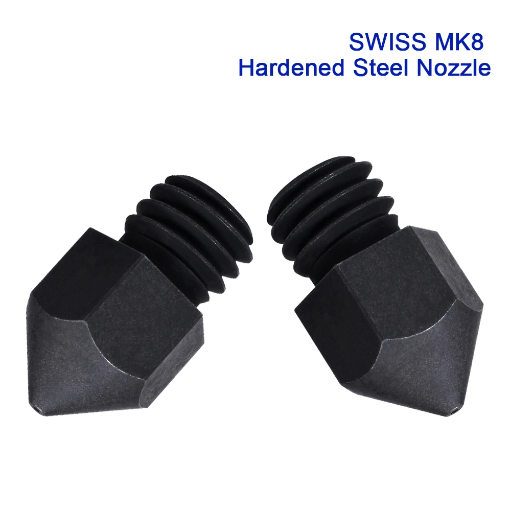 

Швейцарская насадка MK8 из закаленной стали, Резьба M6, нить 1,75 мм, нить для блока нагревателя, детали для 3D-принтера CR10 PRO Ender3 Hotend
