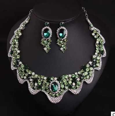 fashion charming 2set/lots diamond crystal bride pearl lady's set necklace earings up-market 32.99y | Украшения и аксессуары