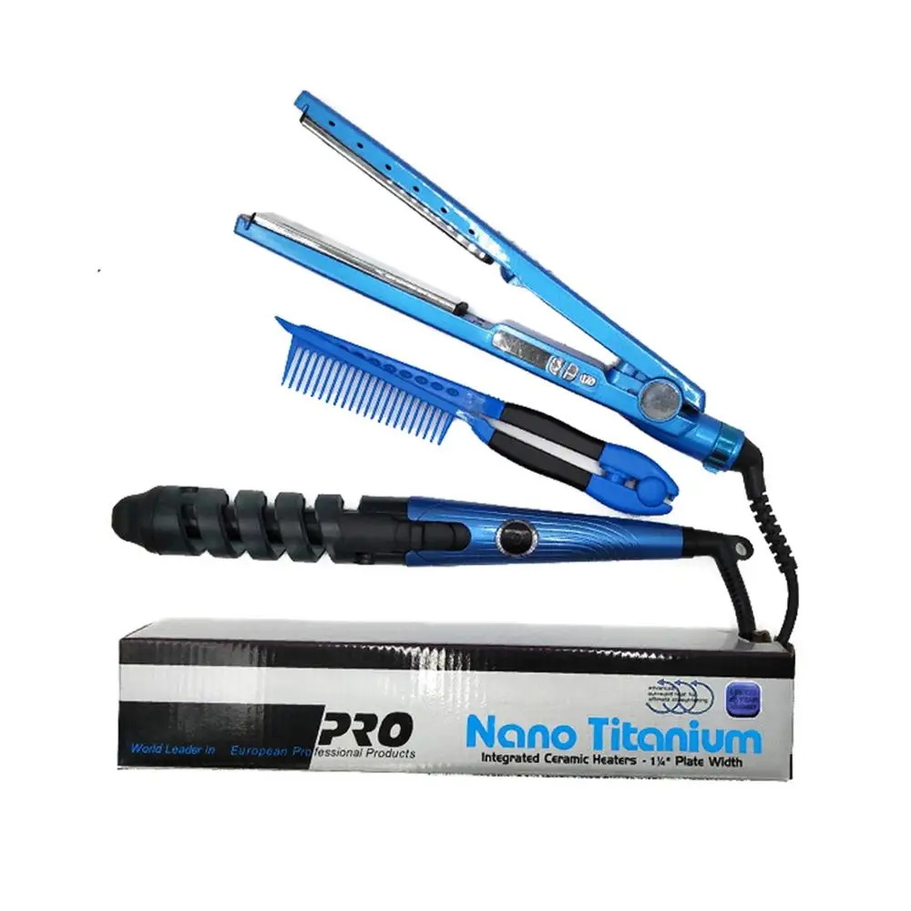 

2 in 1 Hair Straightener and Curler Nano Titanium Flat Iron Hair Straightening Curling Iron Magic Hair Curler Curling Wand