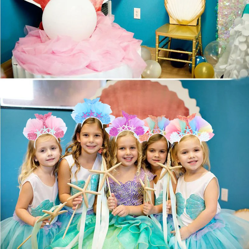 Вечерние повязки на голову Русалочки с морской звездой вечерние украшения для