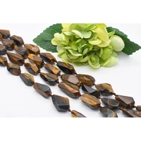 25 35mm natural faceted tigers eye irregular droplet shape stone bead for diy necklace bracelet jewelry make 15 free delivery