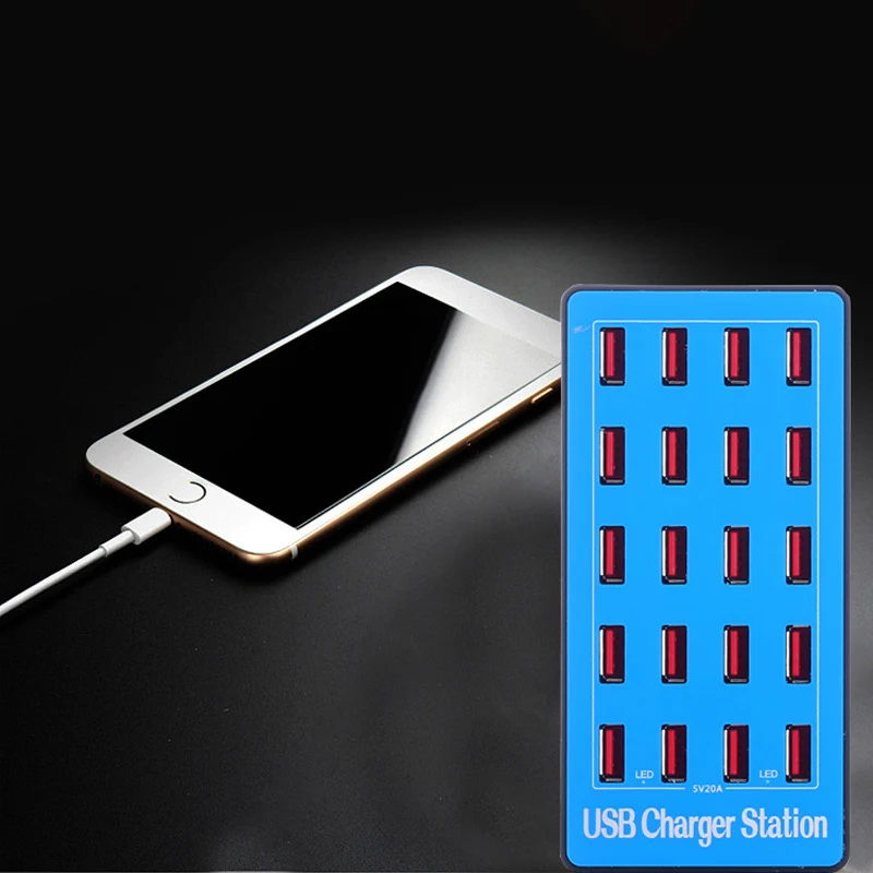 

20-Port 20A 100W Multi USB Charger HUB USB Charging Station Dock Universal Mobile Phone Desktop Chargers for iphone US Plug