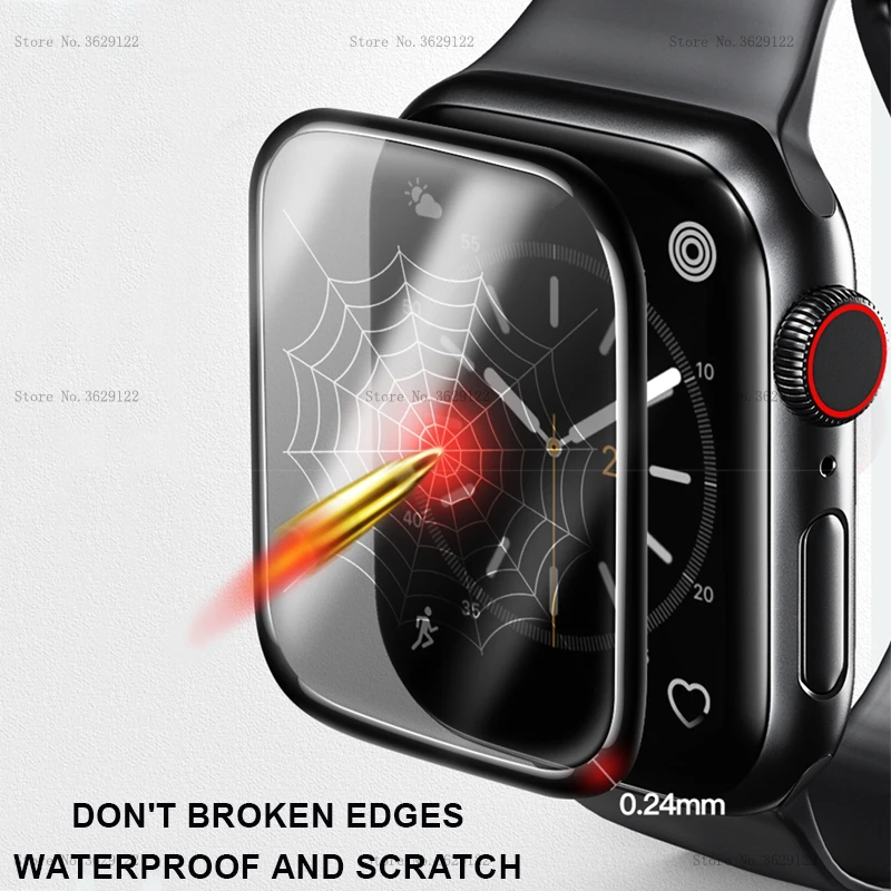 4D стекло для Apple Watch 6 5 4 se 44 мм 40 iWatch серии 3 42 38 9D HD (не закаленное) пленка i защита