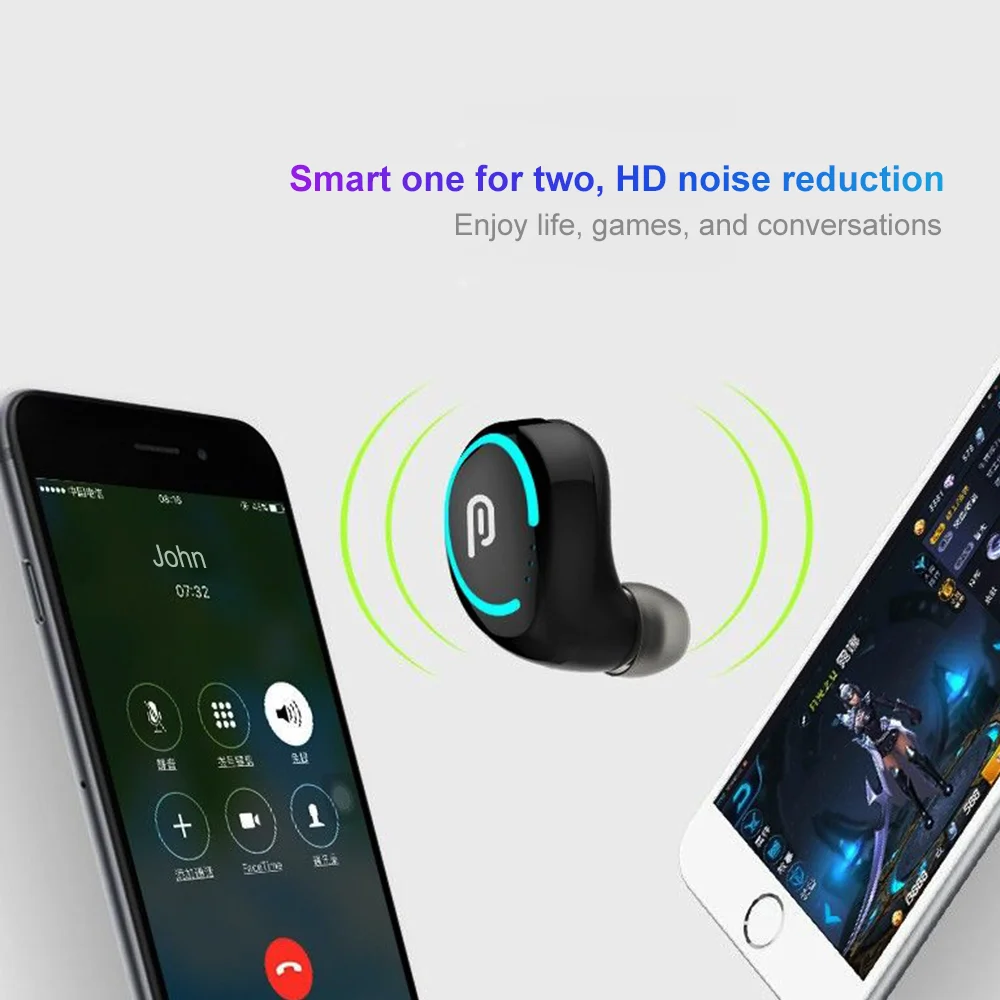 HEYPOD i8 беспроводные наушники Bluetooth мини TWS для iPhone 8 X одна спортивная беспроводная
