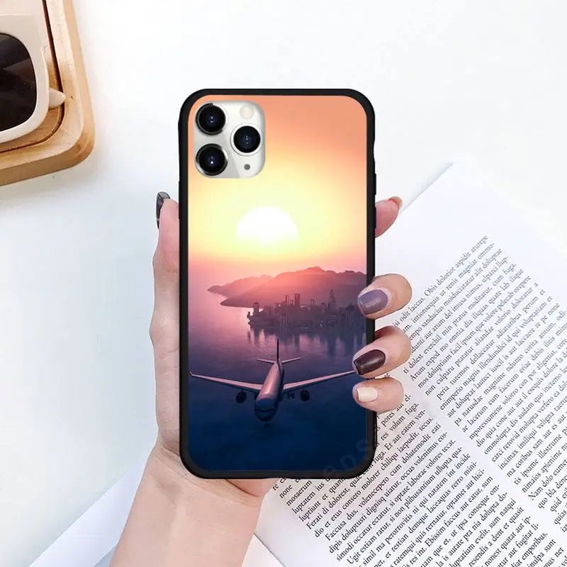 

Travel Aircraft cloud pattern Phone Case for iPhone 11 12 pro XS MAX 8 7 6 6S Plus X 5S SE 2020 XR Luxury brand shell coque