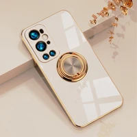 Luxury Plating Soft Silicon Case For Oneplus Pro Shockproof With Magnetic Car Holder Stand Phone Cover One Plus Pro Oneplus9