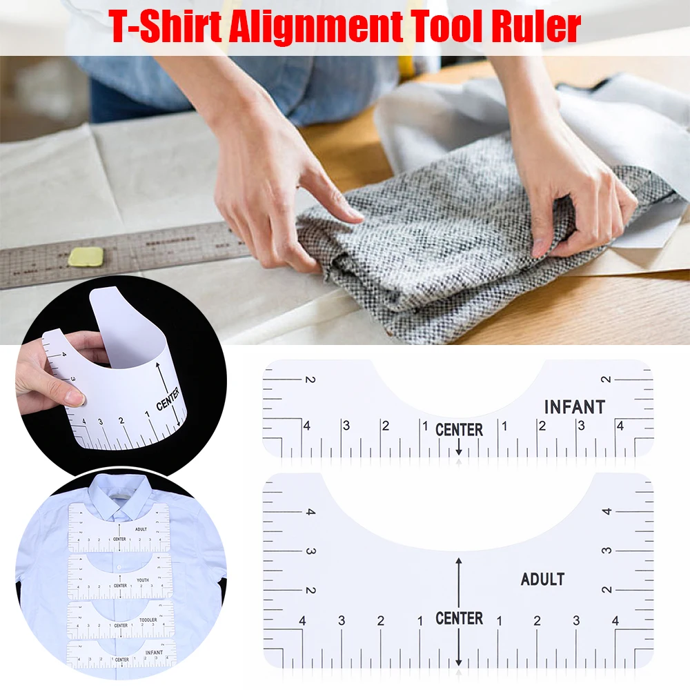 Футболка с вырезом Размеры линейка выравнивание швейная для гидирования модный