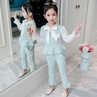 children clothing set spring autumn kids bow shirt toppants girls clothing sets casual teen clothes for girls 4 6 8 10 12 years