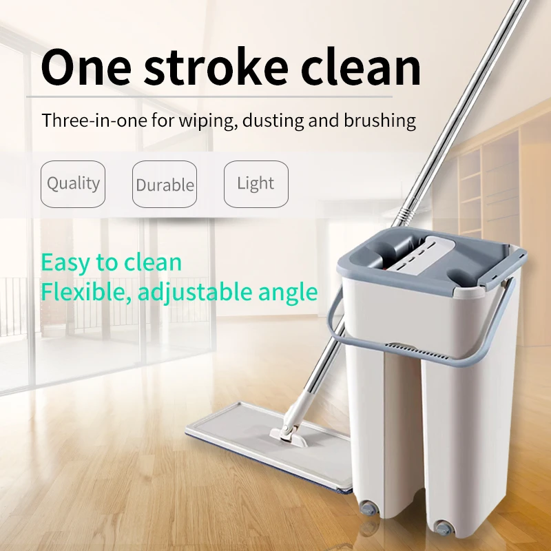 Профессиональная плоская швабра ведро без рук отжимающая Швабра для очистки