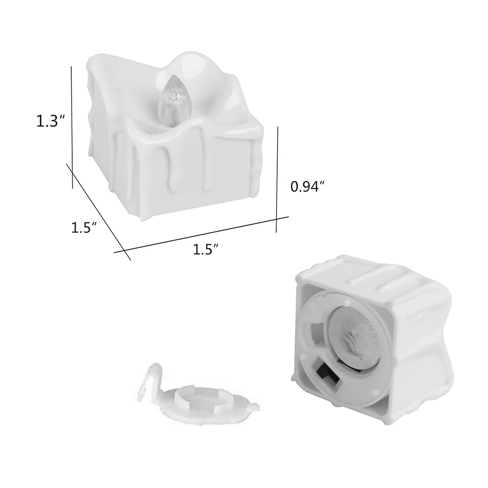 

12pcs Tears Square Simulation Candle Lights Christmas Home Decoration Flameless Electronic Candle Lights