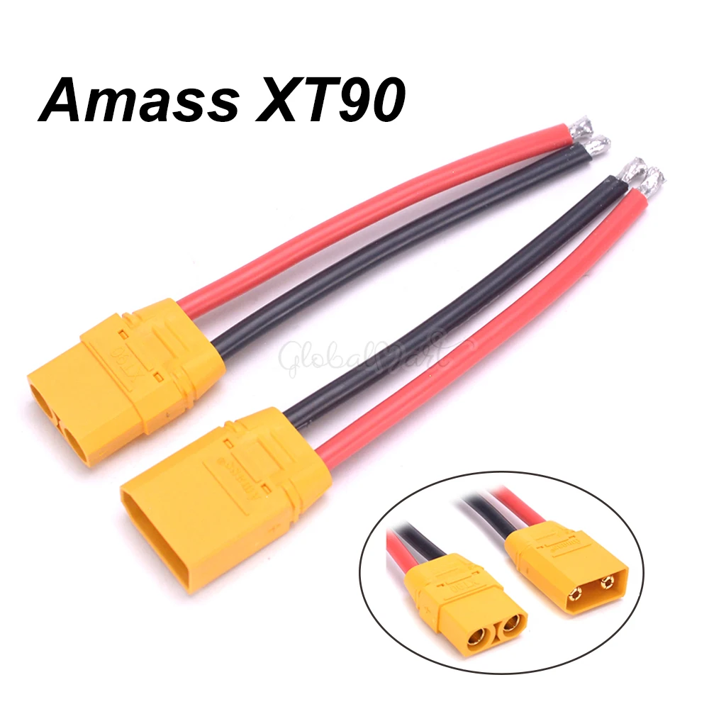 Разъем Amass XT90 XT 90 Штекерный Гнездовой разъем с силиконовым проводом 12AWG мм кабель