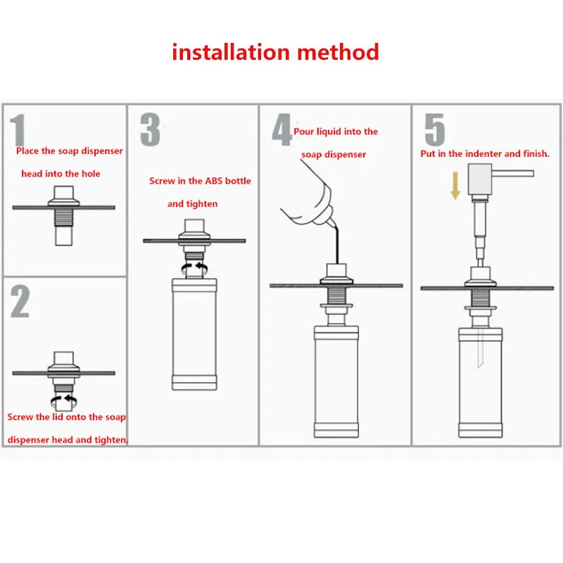 

Soap Dispenser Kitchen sink accessories Stainless Steel Liquid Soap Bottle Kitchen Accessories Press Soap Dispenser