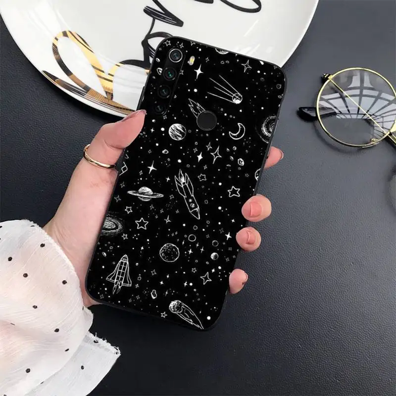 

Outer Space Planet Stars Moon Spaceship Phone Case For Xiaomi Redmi 7 8 9t a3Pro 9se k20 mi8 max3 lite 9 note 9s 10 pro