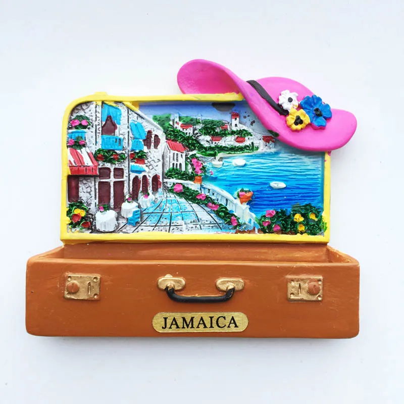 

QIQIPP Jamaica Creative Tourism Memorial Decoration Crafts Handmade Painted Magnetic Fridge Magnets
