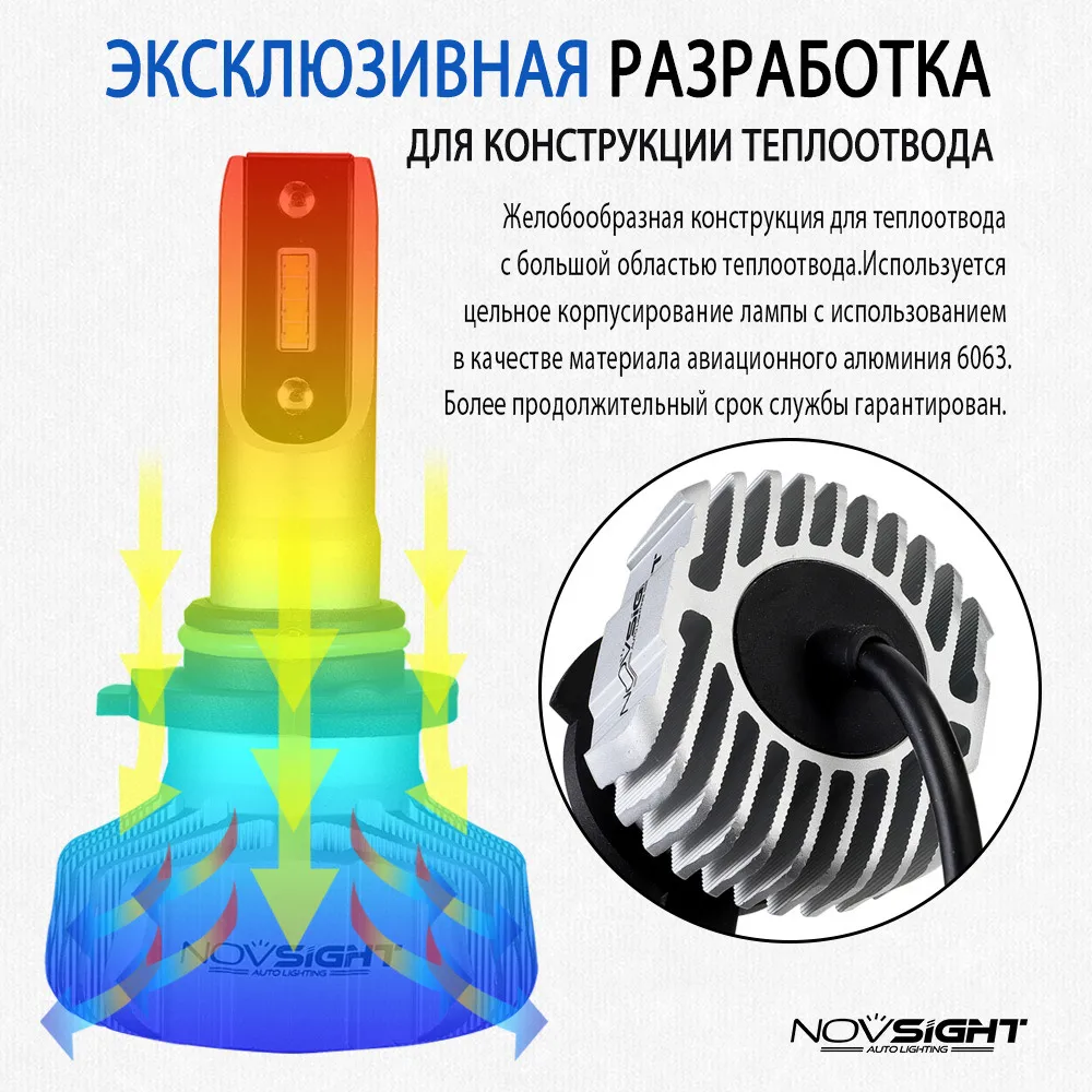 NOVSIGHT H7 светодиодные лампы H4 диодные лампы для авто H1 H8 H11 комплект фар 9005 HB3 9006 HB4 для Авто 12V Светодиодный светильник 50W 10000LM