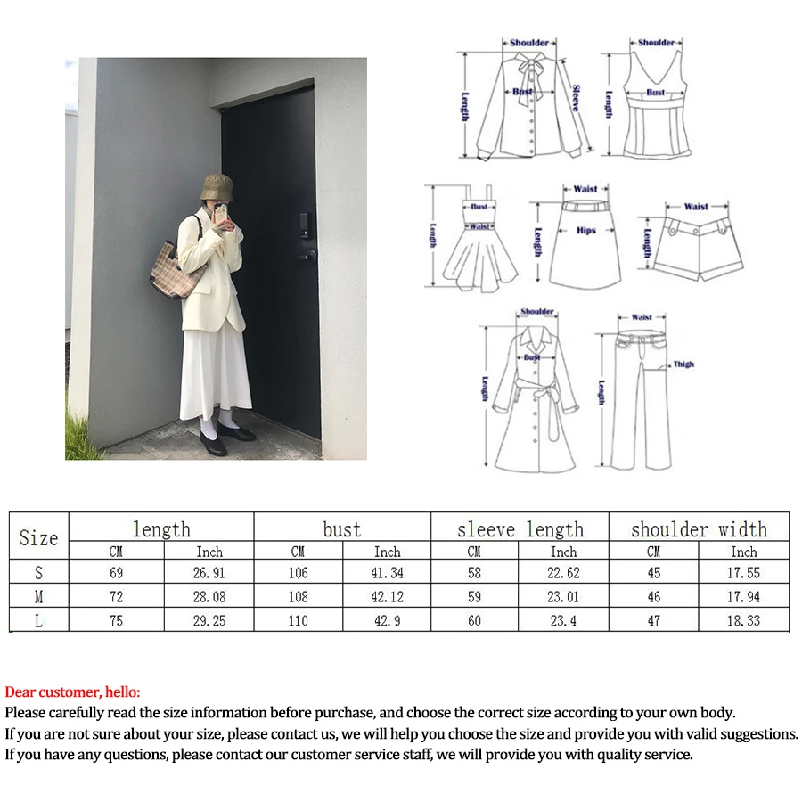 

Suit Collar Solid Suit Woman Korean Long-sleeved Loose Single-breasted Women's Suit Simplicity Slim Split Coat Women 2020