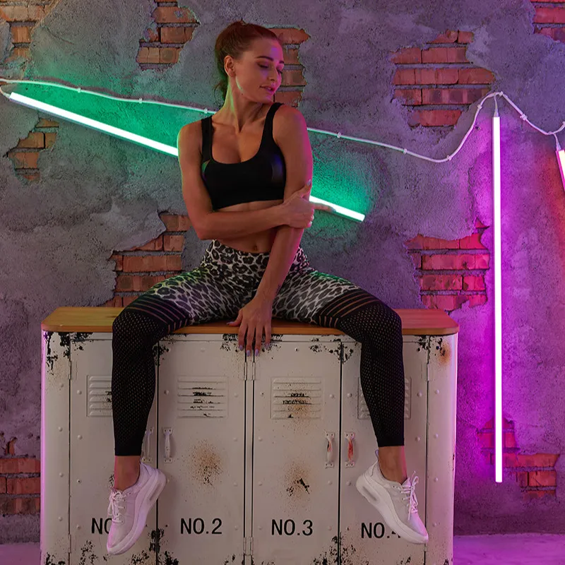 ATHVOTAR сексуальные лосины с леопардовым принтом женская спортивная одежда