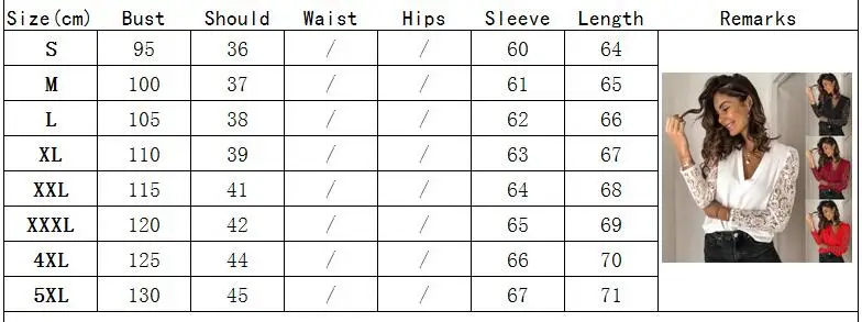 

Women Chiffon Shirt Sexy V Neck Lace Sleeve Blouse Top