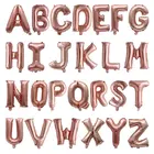 16, 32 дюйма из розового золота с принтом цифр и букв; С воздушными шарами День рождения Свадебный декор Свадебные Алфавит шар Юбилей нарядное Globos