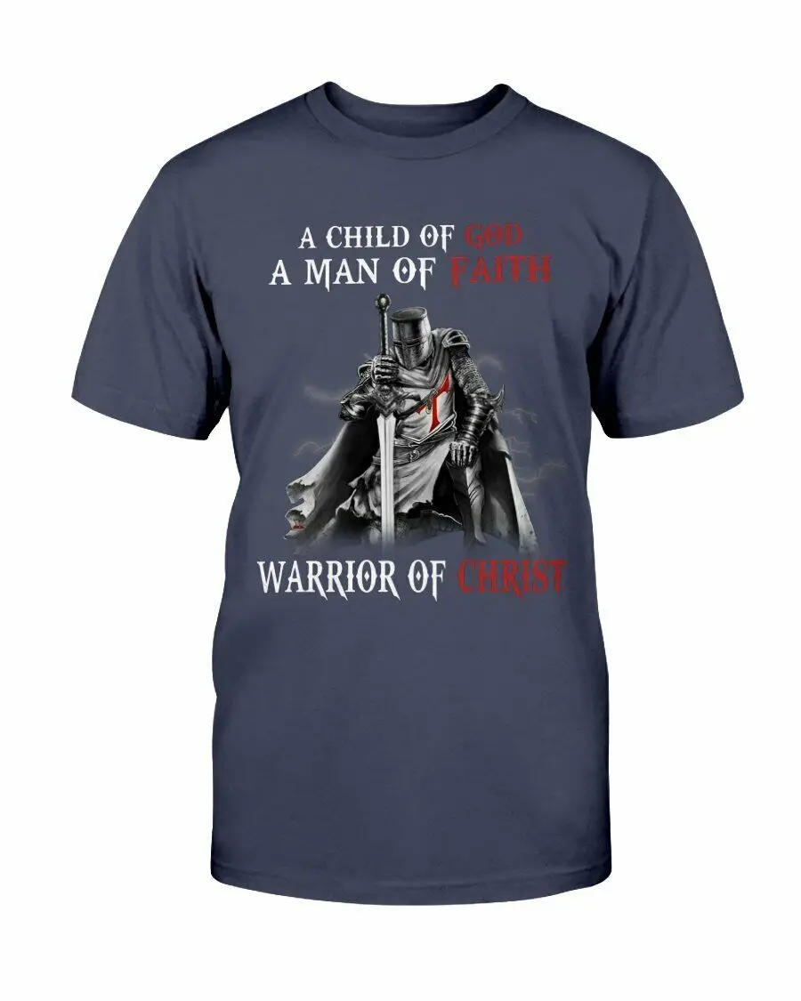 

Warrior Of Christ God Men Of Faith Christian Knight Templar Crusader T-Shirt. Summer Cotton Short Sleeve O-Neck Mens T Shirt New