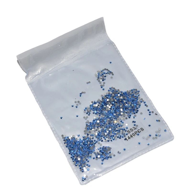 SS3-SS20 Non Hotfix Light Sapphire Strass Crystal Glue on Blue Nail Art Rhinestones Embroidery Mobile Decoration | Красота и здоровье