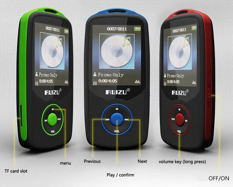 Ruidu X06 Bluetooth MP3 1,8-дюймовый TFT ЖК-экран Спортивный музыкальный плеер fm-радио без потерь высококачественный рекордер Walkman