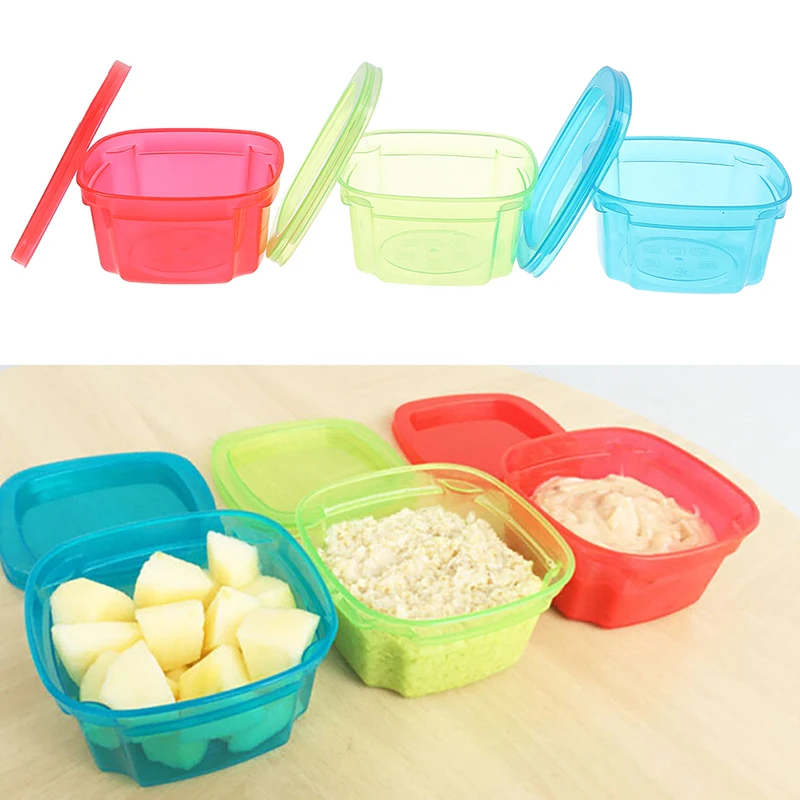 Cajas de PP para alimentos de beb&eacute;, contenedor de aperitivos para beb&eacute;, mini crisper port&aacute;til, 200ML-4