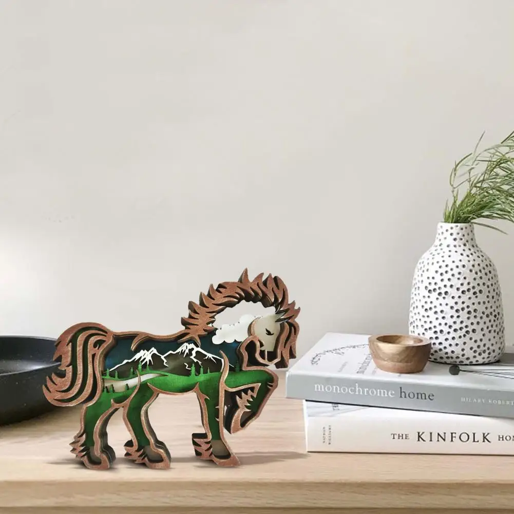 

Креативные резная деревянная лошадь украшения животное ремесло инновационное настольное украшение для дома офиса спальни украшение детск...