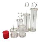 DIY 17 х 10 х 4 см ручной работы лампы в форме свечи прессформы цилиндрический ПК сырья Материал делая воск цилиндр формы парафиновые свечи формы для изготовления свечей модель