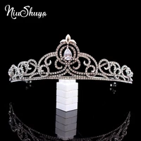 niushuya wedding tiara crown for women bridal engagement hair accessories headwear party jewelry charms cubic zircon gift