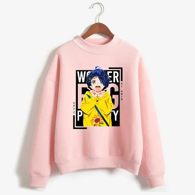 Mens Hip Hop Streetwear Harajuku Sweater Japanese Style Anime Wonder Egg Priority Sweater Autumn Cotton Pullover