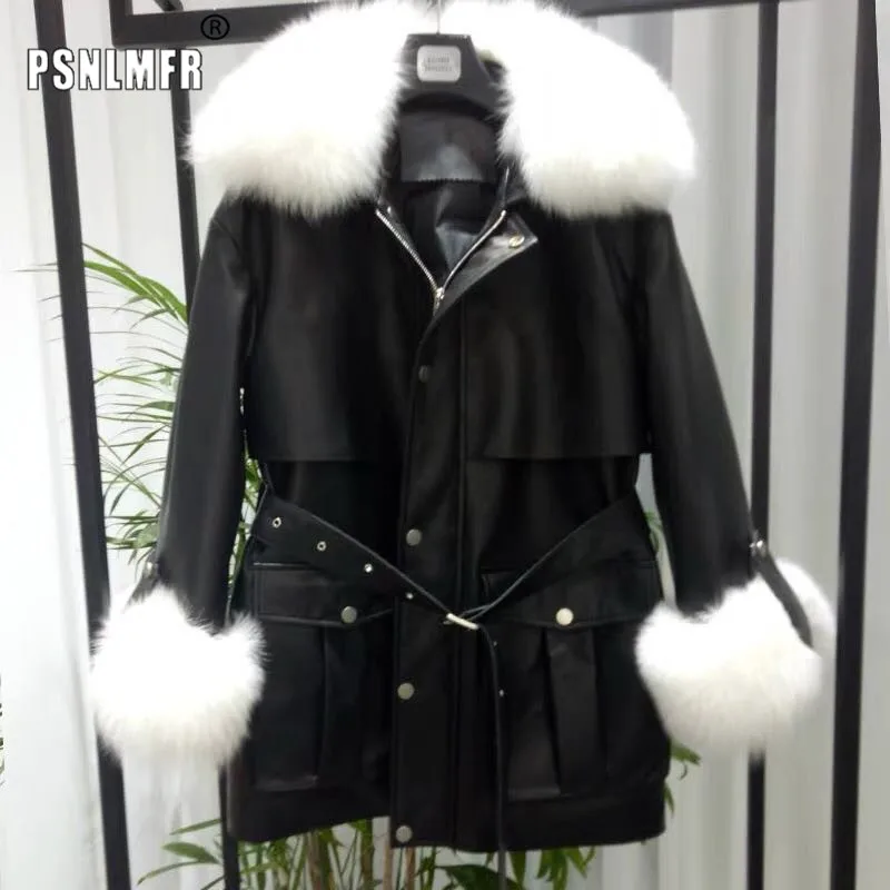 

Warm Thickened Duck Down Genuine Sheepskin Coats Women Real Fox Fur Collar Leather Female Jacket New Fashion Autumn Winter Coat