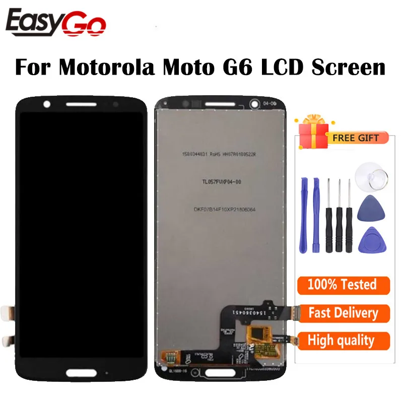 ЖК дисплей черного золота для Motorola Moto G6 с сенсорным экраном дигитайзер сборка