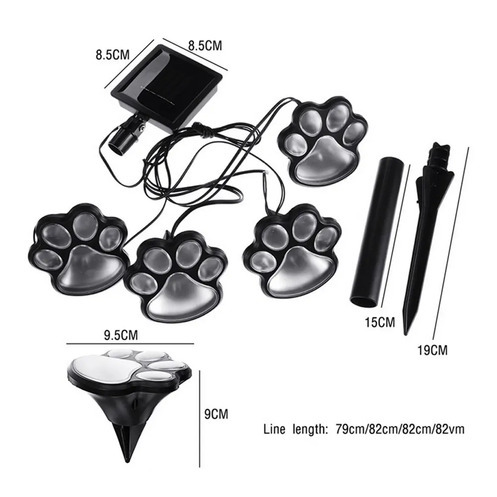 

New Waterproof Animal Pawprint Solar Powered LED Light Garden Yard Ground Path Lamp