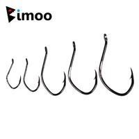bimoo 20pcs 8 6 10 20 30 40 60 80 black nickle high carbon steel catfish hook barbed sea fishing hooks