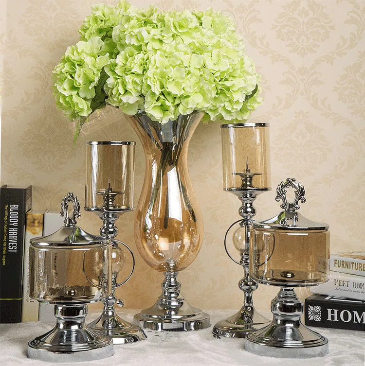 Wedding Candle Holders Candlesticks Metal Crafts Modern Glass Table Centerpieces Home Christmas Decor 50XX150 | Дом и сад