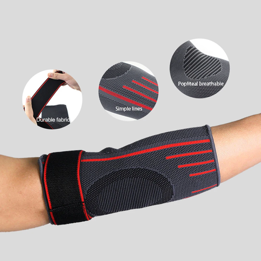 

Elbow Support Elastic Gym Sport Elbow Protective Pad Absorb Basketball Arm Sleeve Bracenti dropping anti skid compression strap