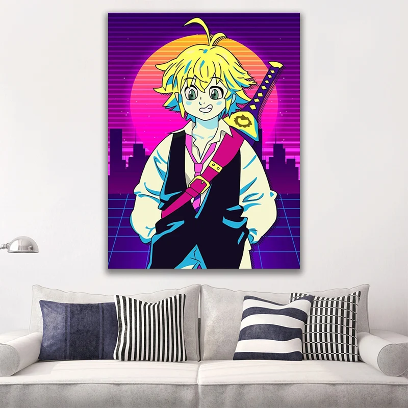 

HD Prints Anime Seven Deadly Sins Pictures Home Decor Meliodas Canvas Paintings Modular Poster For Bedroom Wall Art Framework